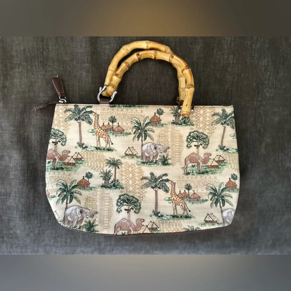 Cute Safari Purse Bamboo Handles - Picture 7 of 8